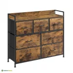 Retro kummut 98 x 29 x 85 cm pruun 7 sahtlit metallraam