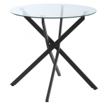 Klaasist aialaud 80x80x75 cm must terasraam