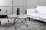 Tristar kohvilaud 80x80x50 cm marmorklaas metallraam