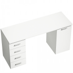 Arvutilaud 140 x 48 x 75 cm valge MDF 4 sahtlit ja kapp