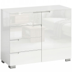 Kapp-kummut 100 &times; 40 &times; 80 cm valge k&otilde;rgl&auml;ige