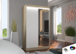 Liugustega Riidekapp REWENA 120 120x200x58 cm Sonoma Valge