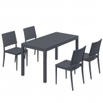 Aiam&ouml;&ouml;bli komplekt 5-osaline tumehall metall ja plast