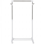 Riidestange ratastel 68,5x42x87-145cm valge