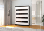 Liugustega riidekapp MARTINEZ 150 150x200x58 Must