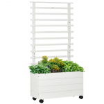 Lillekast terrassile 76 x 30 x 155 cm valge m&auml;nnipuidust