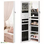 Peegliga ehtekapp 10 x 36,5 x 140 cm pilvevalge
