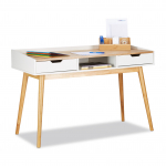 Kirjutuslaud 76 &times; 120 &times; 55 cm valge-pruun 2 sahtlit
