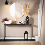 Konsoollaud 120 &times; 20 &times; 65 cm must MDF ja terasest alus