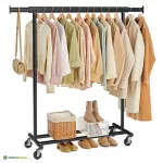 Riidestange ratastel 92 132x45,4x160 cm must teras