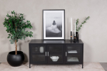 TV alus Acero 80x43x97 cm must klaasuste ja terasraamiga