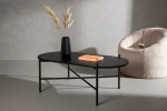 Pueblo diivanilaud must 120x60 cm MDF-plaat ja terasraam