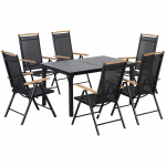 Aiam&ouml;&ouml;bli komplekt 140x90 cm Must laud ja 6 tooli