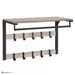 Riidenagi seinale 30 x 65 x 42 cm hall-must 10 konksu