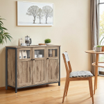 Pruun kummut 35 &times; 100 &times; 75 cm klaasuksed ja terasraam