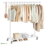 Riidestange ratastel 92 132x45,4x160 cm valge