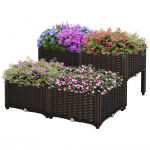 Terrassi lillekast 40x40x44 cm Tumepruun