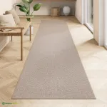 Suur vaip 80 x 300 cm kaamelipruun jute stiil ja TPR-p&otilde;hi