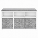 Esikupink 87 x 30,3 x 48 cm valge-hall riiulitega
