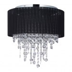 Laelamp 39 x 40 cm must G9 LED 5 pirni ja kristallid
