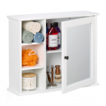 Peeglikapp 48 x 60 x 18 cm valge MDF riiulitega