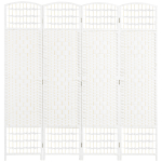 Ruumiklaas 160x170 cm valge kokkupandav 4 paneeliga sirm