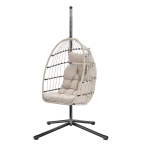 Ripptool alusega 98 &times; 103 &times; 195 cm valge ja padjaga