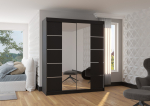Liugustega Riidekapp TRAVES 180 180x215x58 cm Must