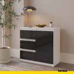 Kummut sahtlitega 75x80x35 cm Valge Must