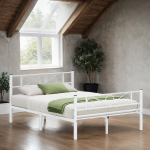 Kaheinimese voodi 198 x 141.8 x 86.4 cm Valge