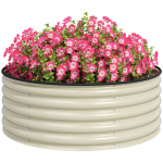 Metallist lillekast 120x43 cm Kreemvalge