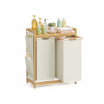Pesukorv riiuliga 2 x 50 L 63 x 33 x 78 cm valge