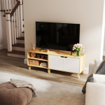 TV laud 140 &times; 40 &times; 50 cm tamm ja kreemvalge