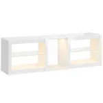 TV-alus RGB LED-valgustusega 160x35x52 cm valge 75"
