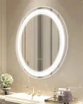 Vannitoapeegel 60 cm &uuml;mmargune LED seinapeegel uduvastane h&auml;mardatav valgustusega