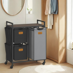 Pesukorv kapp 69x33x81 cm pruun 3 sektsiooniga