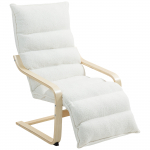 Tugitool 67x93 114x105 cm valge Sherpa-fliis ja jalatugi