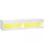 Seinapealne TV alus 140 cm RGB LED valge l&auml;ige