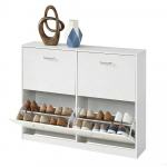 Jalatsikapp valge 24 x 105,5 x 82,7 cm vaheseintega