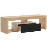 TV-alus 140 x 40 x 45 cm tamm/must/l&auml;bipaistev sahtliga