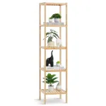 Vannitoariiul 5-astmeline vabaltseisev bambusriiul 33x33x147 cm naturaalne hoiustamine
