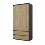 Suur riidekapp Joelle 90x180x50 cm Wotani Tamm