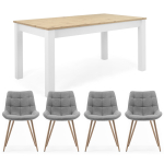 S&ouml;&ouml;gilaud ja toolid 160x90x75 cm valge