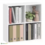Raamaturiiul 24 x 66 x 66 cm valge 4 sektsiooni MDF
