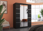 Liugustega Riidekapp NORDIC 150 150x200x58 cm Must