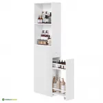 Kitsas vannitoakapp 40 x 18 x 135 cm valge sahtlitega