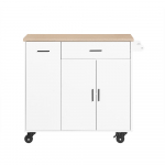 K&ouml;&ouml;gisaar ratastega 105x46x92 valge sahtlite ja kappidega
