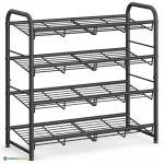 Metallist jalatsiriiul 69 x 28 x 65 cm must 4 tasandit