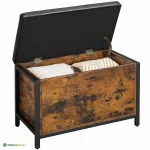 Esikupink panipaigaga 80x40x50 cm must-pruun PU iste