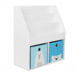 Laste raamaturiiul 79 x 72 x 30,5 cm valge MDF kastidega